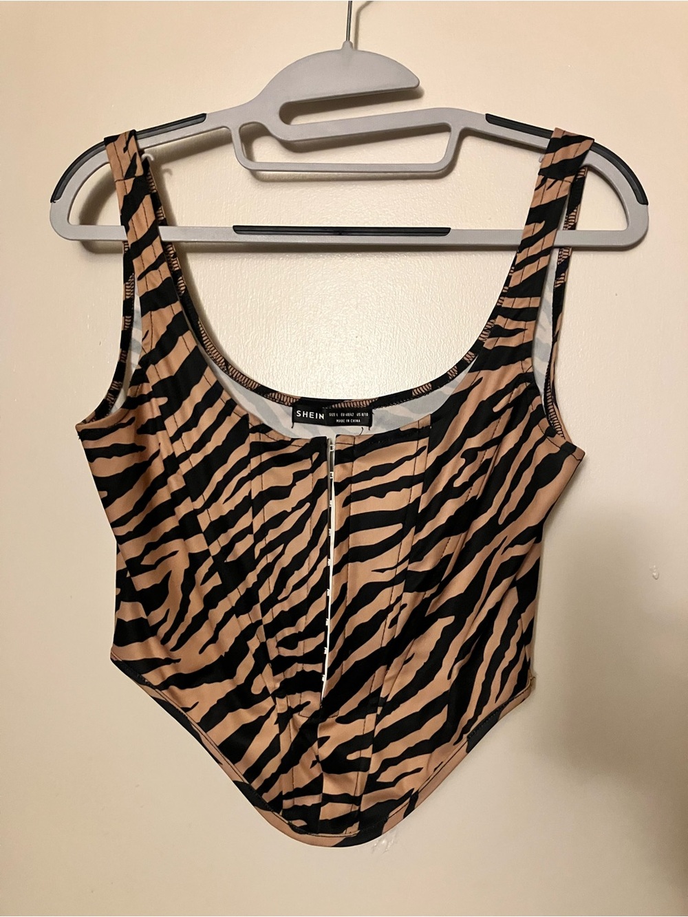 Tiger print top bustier medium large punk glam cropped